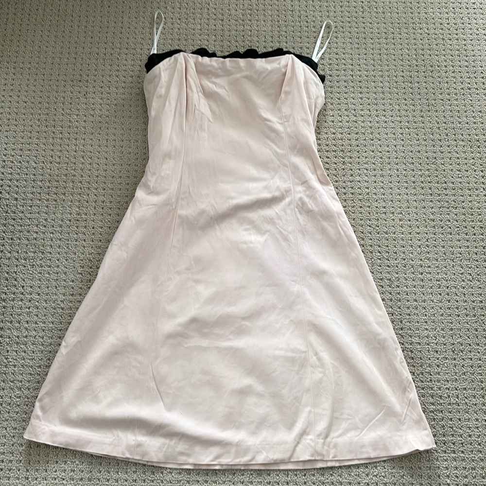 GUC Robin Jordan Pale Pink and Black Ruffle Dress
